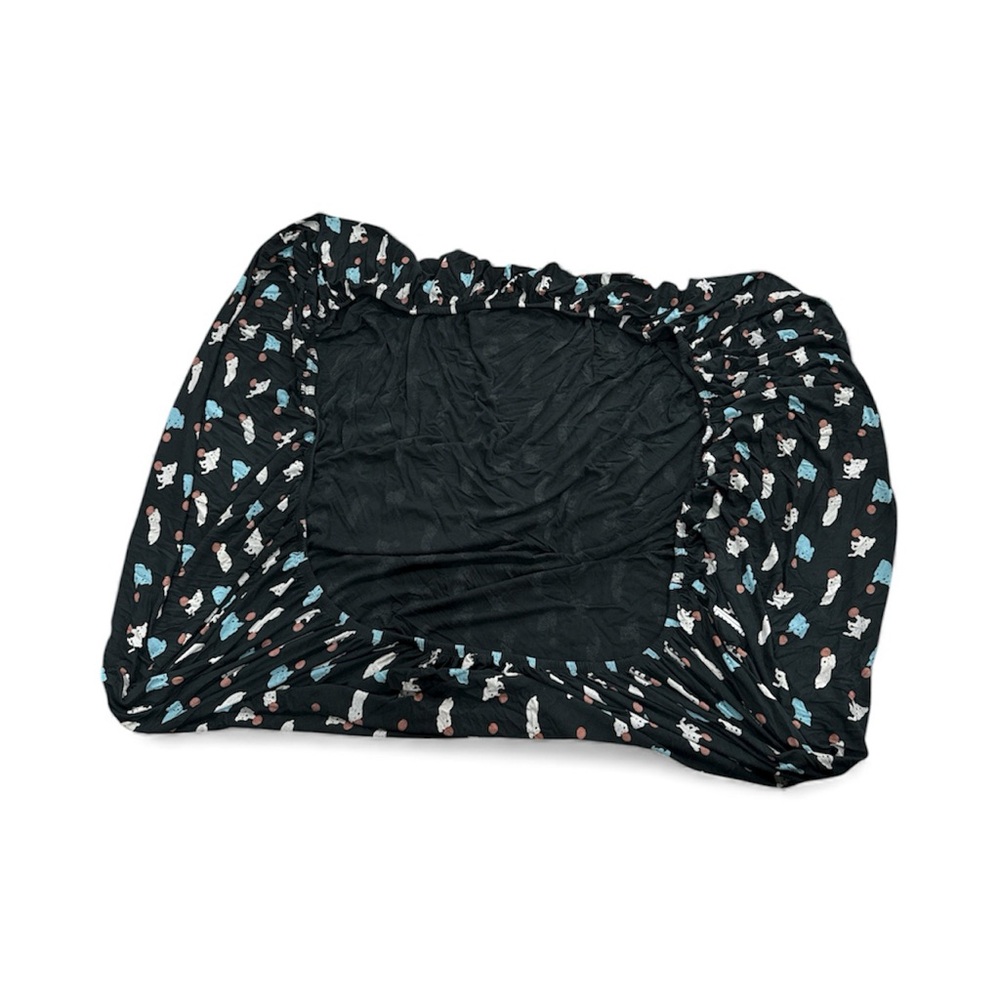 Kickee Pants Black and Blue Kids puppy print crib sheet